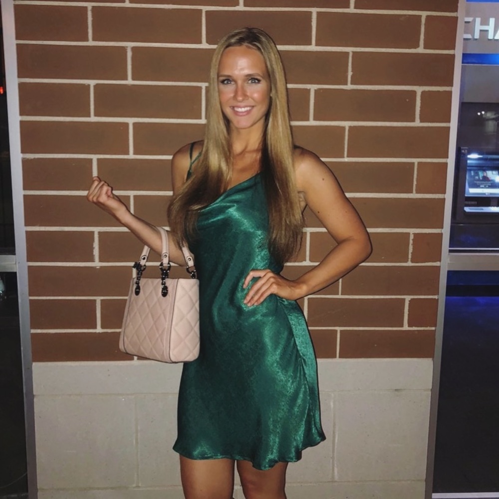 Teal Hello Molly silk dress